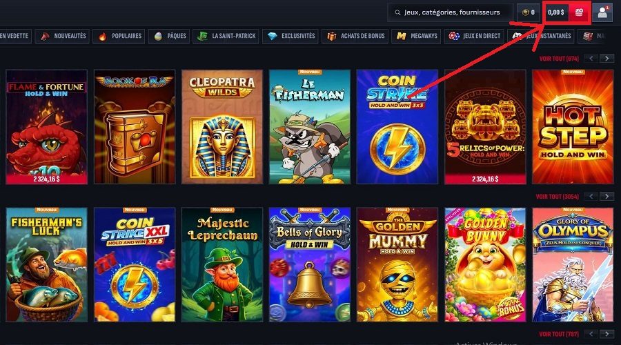 Bouton de dépôt Mafia Casino