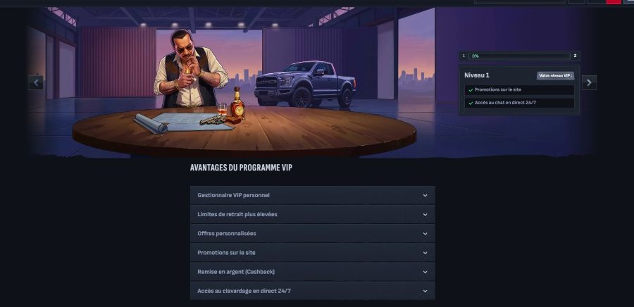 Programme VIP de Mafia Casino
