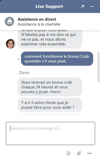 Support client de Mafia Casino