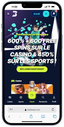 Nouveau casino mobile 1 Betbeast Casino
