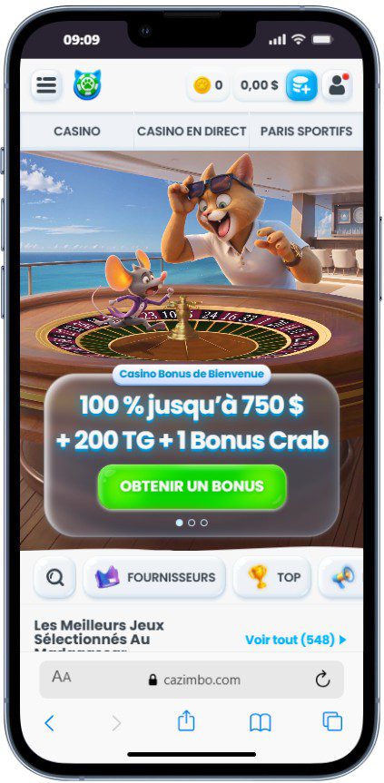 Version mobile de Cazimbo Casino