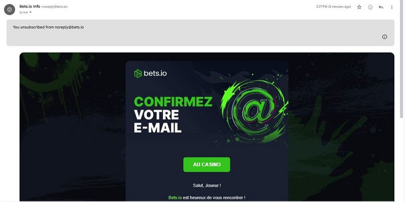Comment s'inscrire sur Bets.io Casino : étape 3 du tutoriel