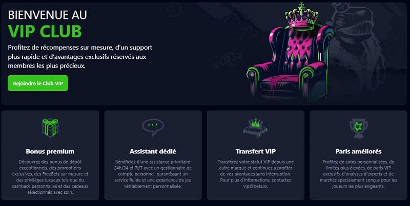Programme VIP de Bets.io Casino
