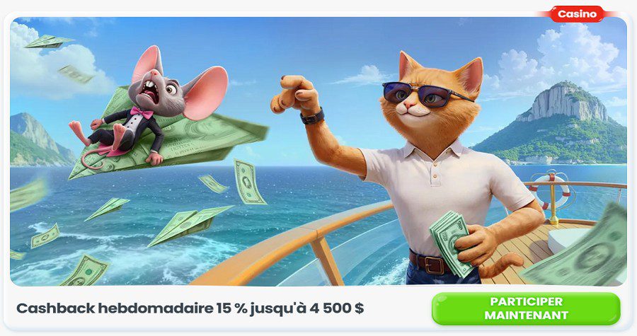 Cashback hebdomadaire de Cazimbo Casino