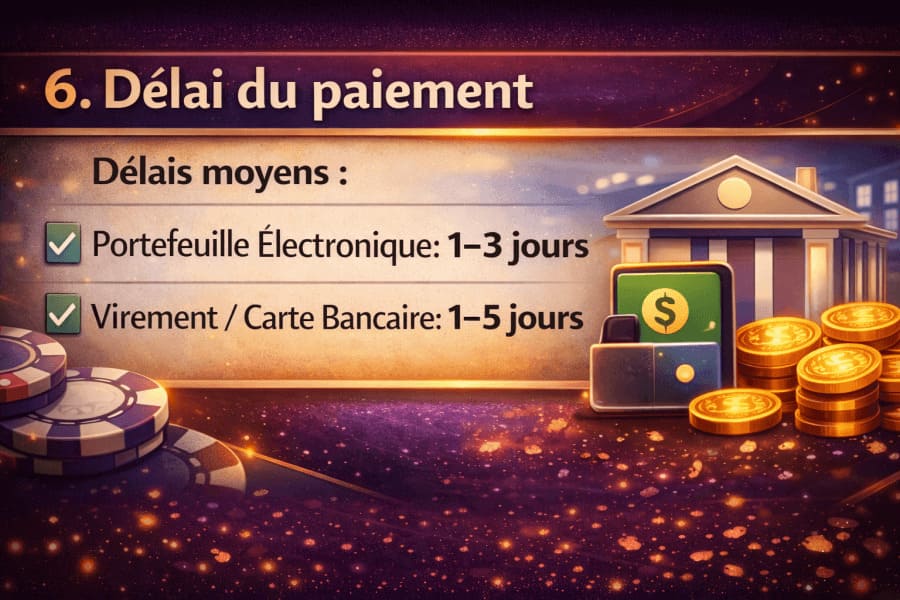 retrait casinos en argent réel étape 6