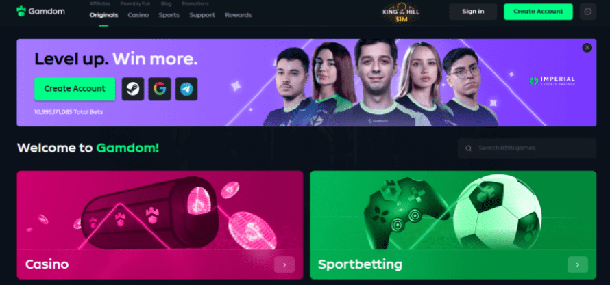 inscription gamdom casino 1C$