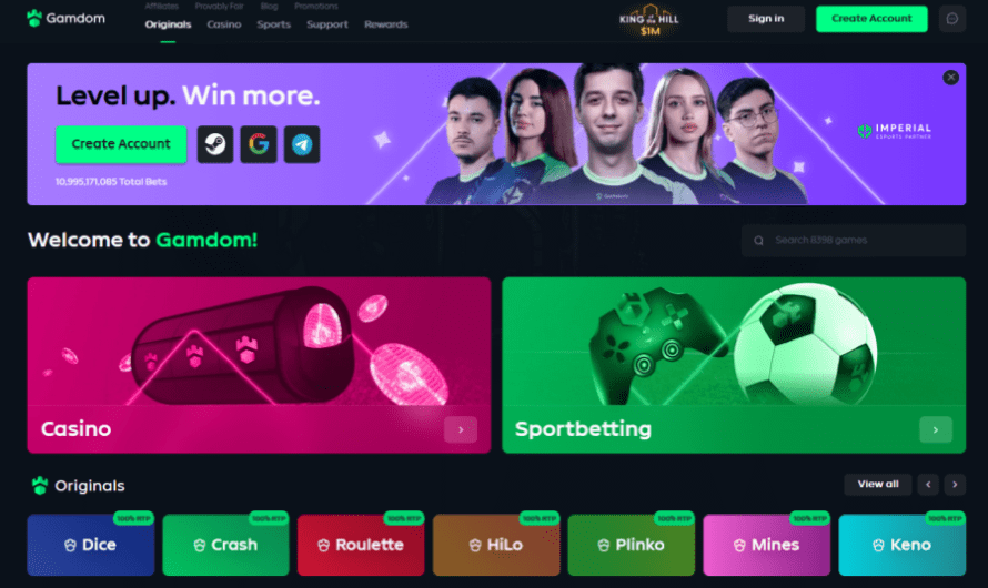 Gamdom casino $1 registration