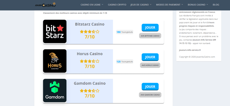 top casino 1 C$