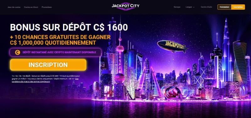 Jackpot City 5 dollar deposit casino Canada lobby preview