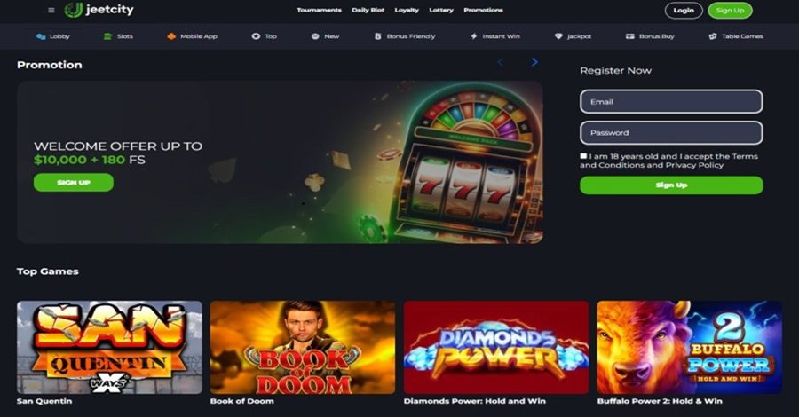 Jeetcity Casino lobby jeux