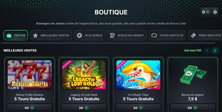 Bonus sans dépôt sur Kinbet Casino, detaillant sa boutique de bonus