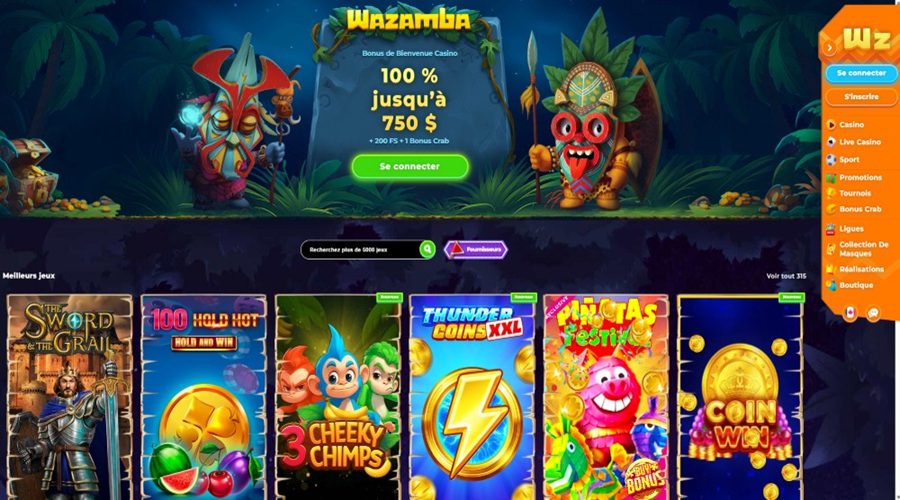 retrait instantané Wazamba Casino