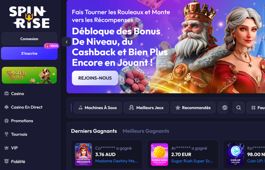 spinrise casino page d'accueil