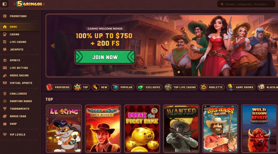 5 gringos casino online