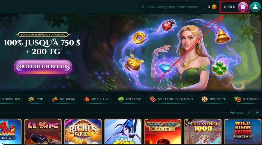 Bouton de Dépôt 7Signs Casino