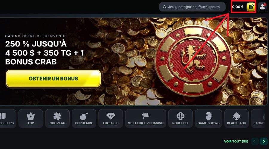 Dépôt Kinbet Casino