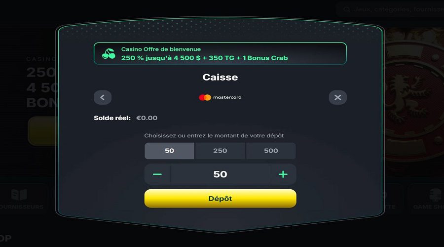 Montant de dépôt Kinbet Casino