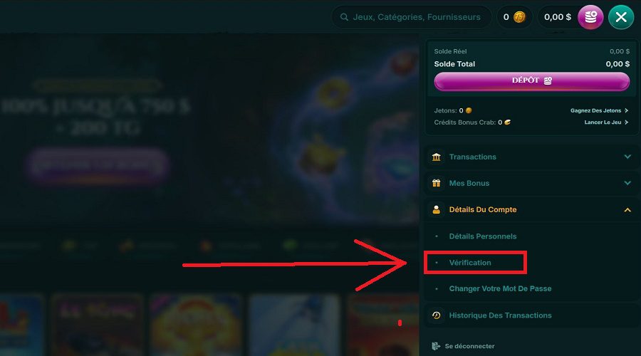 Vérification compte 7Signs Casino