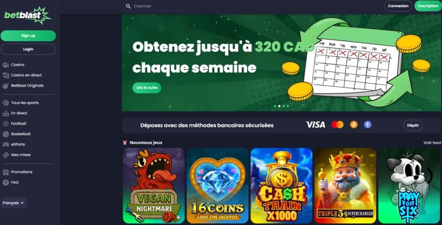 Betblast casino en ligne au Canada