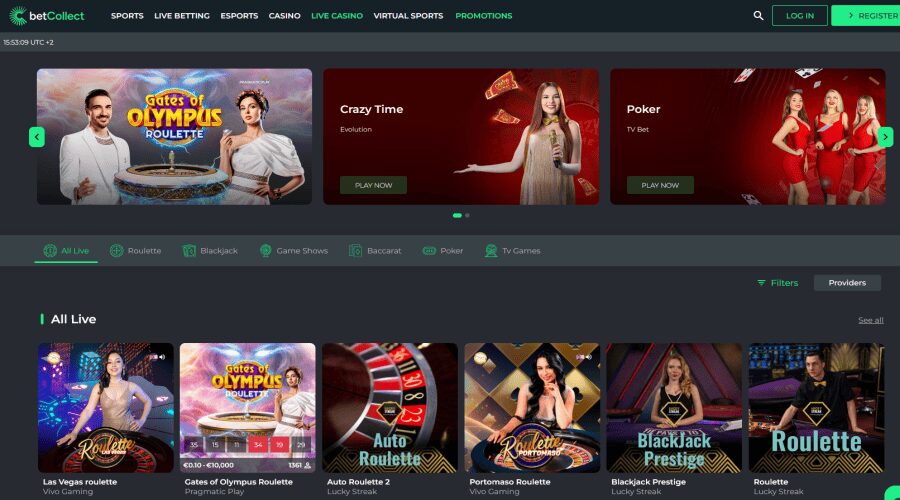 betcollect live casino