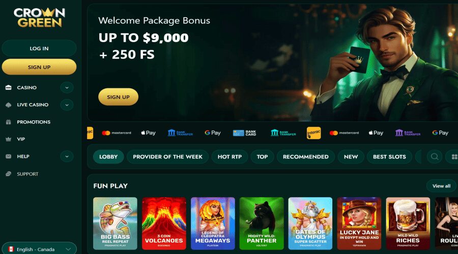 crowngreen casino english