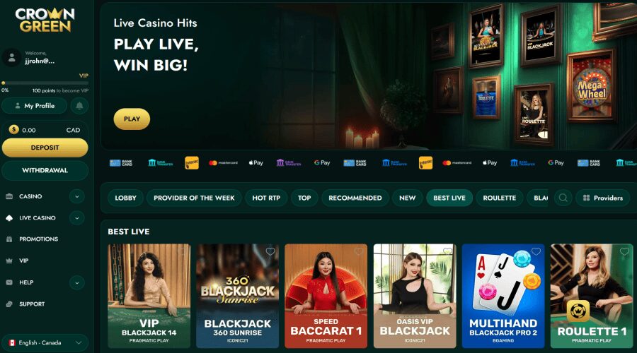crowngreen live casino