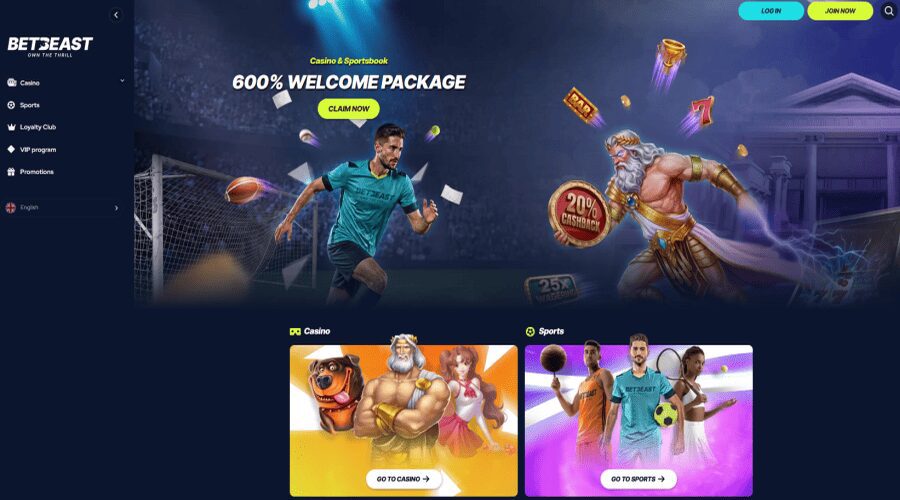 betbeast casino lobby