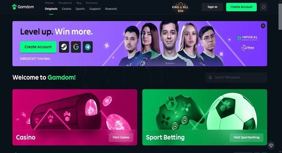 Gamdom casino accueil