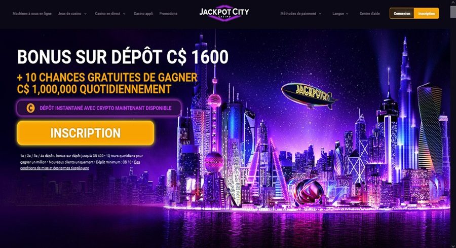 Jackpot City accueil