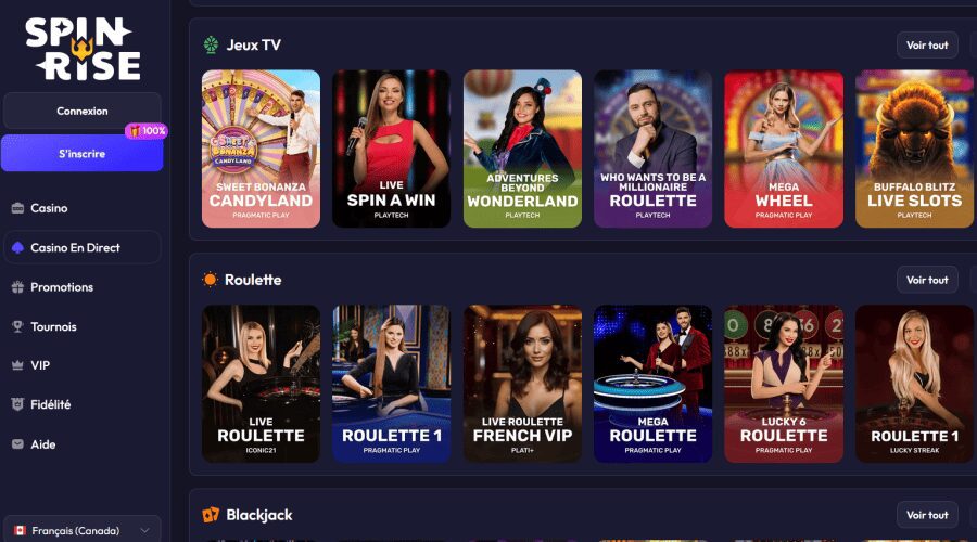 Spinrise casino en ligne au Canada