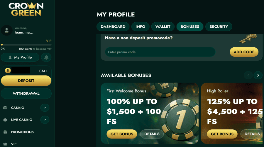 activate welcome bonus 3