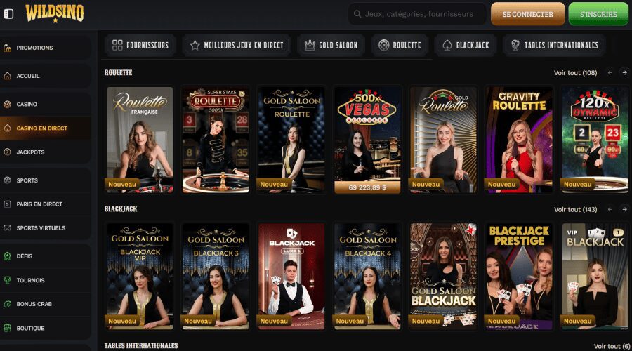 wildsino live casino
