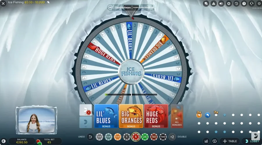 ice fishing etape 3 placer une mise sur les emplacements dédiés
