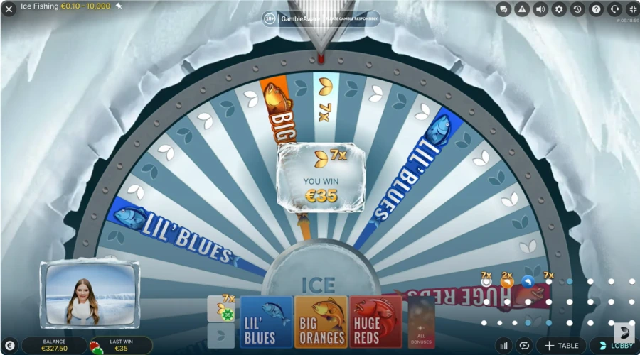 ice fishing etape 7 Lecture du résultat et paiement