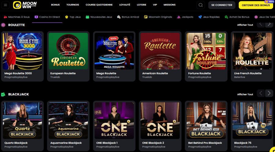 Moonwin casino en ligne au Canada