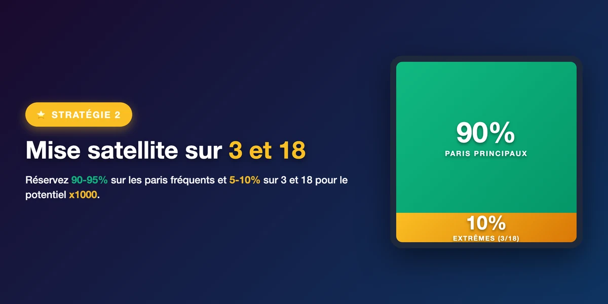 Stratégie 2 : allouer 80% sur les paris fréquents et 20% sur les bonus rares pour viser les jackpots