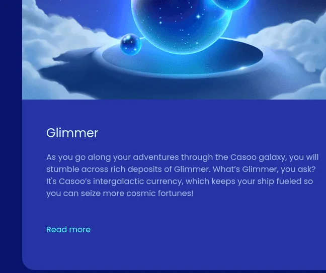 Programme de fidélité Glimmer de Casoo Casino